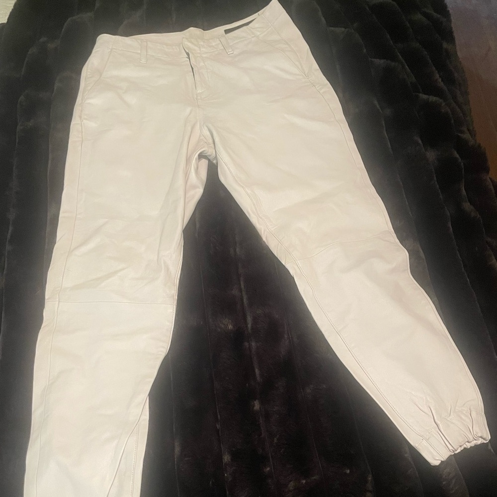 rag & bone LEATHER Pants White joggers original price 1,200